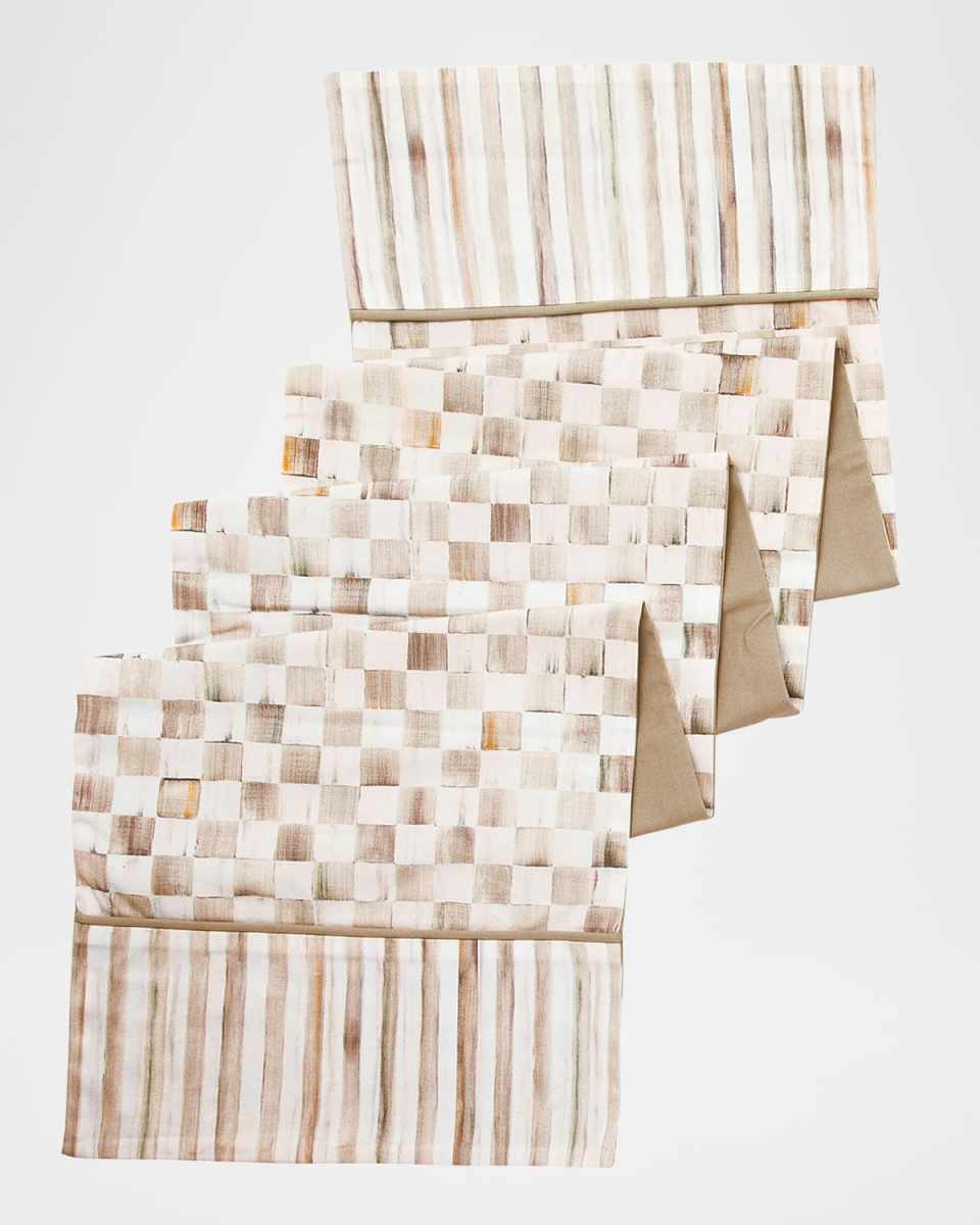 Mocha Check Table Runner